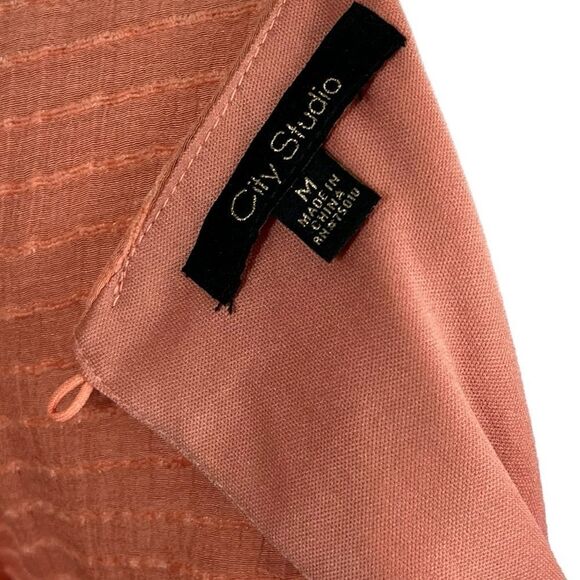 NWT City Studio Soft Peach Short Sleeve Mini Fit And Flare Dress, Size M - Picture 8 of 10